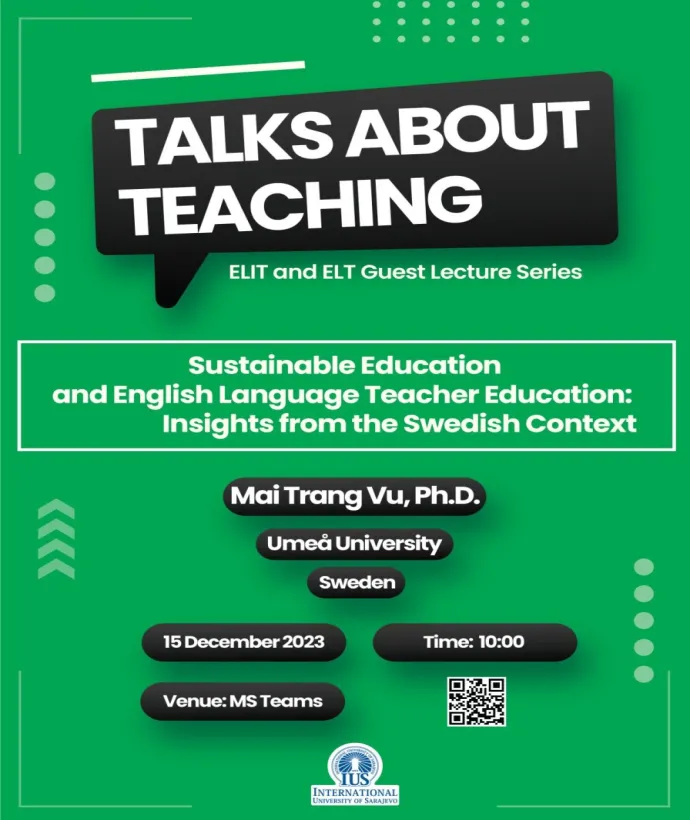 Talks about Teaching: Sustainable Education and English Language Teacher Education: Insights from the Swedish Context